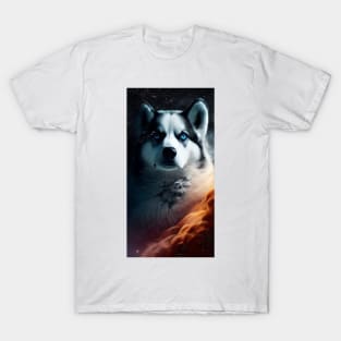 Sky Wolf Husky Stars T-Shirt